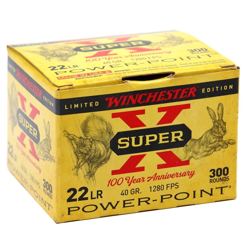 Winchester Super X Power Point 22 Long Rifle 40 Grain Round Nose 300 Round Box For Sale